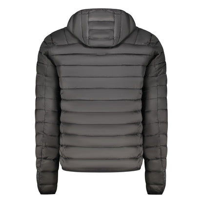 Cavalli Class Black Long-Sleeved Jacket with Removable Hood