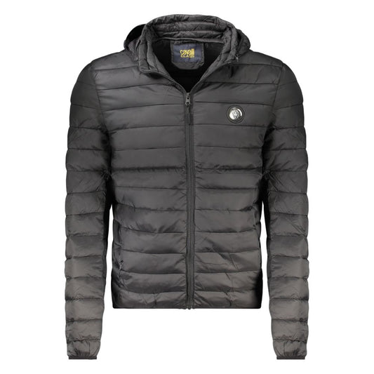 Cavalli Class Black Polyester Padded Jacket for Men