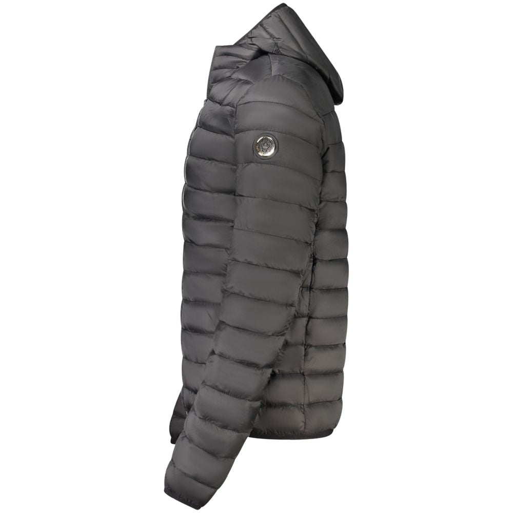 Cavalli Class Black Long-Sleeved Jacket with Removable Hood