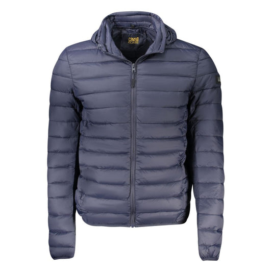 Cavalli Class Lightweight Navy Blue Puffer Hooded Jacket