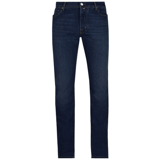 Jacob Cohen Blue Cotton Jeans - Slim Fit Dark Blue Bard Model