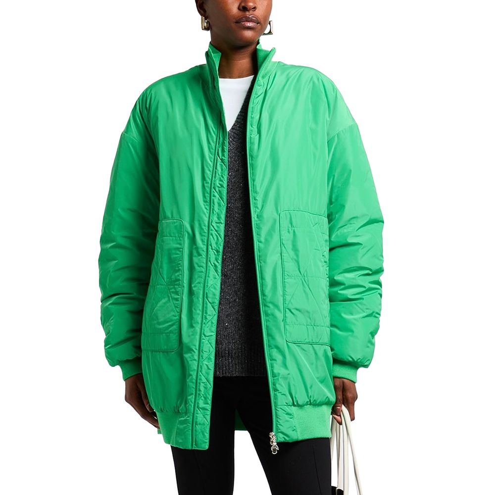 Patrizia Pepe Long Green Bomber Jacket