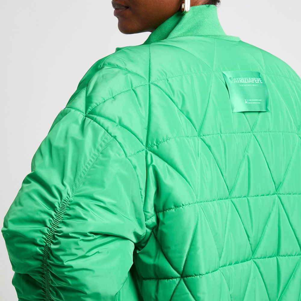 Patrizia Pepe Long Green Bomber Jacket