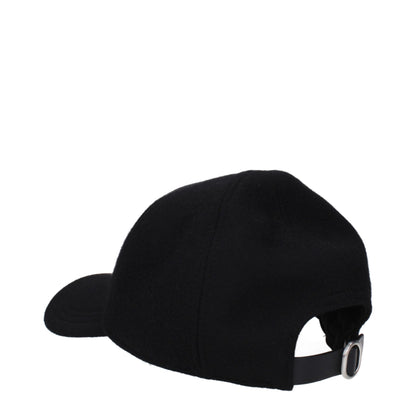 Jil Sander Black Cashmere Baseball Cap