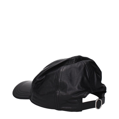 Jil Sander Black Leather Baseball Cap