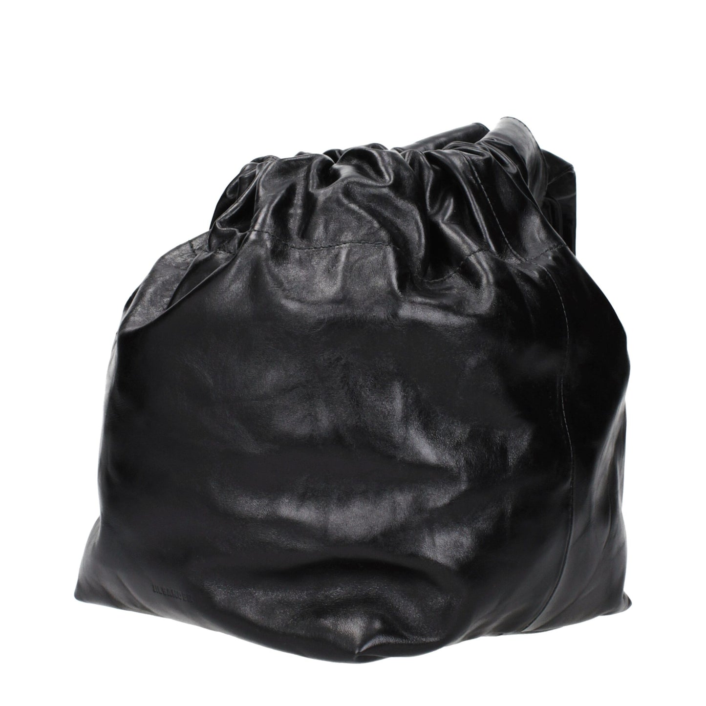 Jil Sander Black Leather Handbag with Vintage Effect