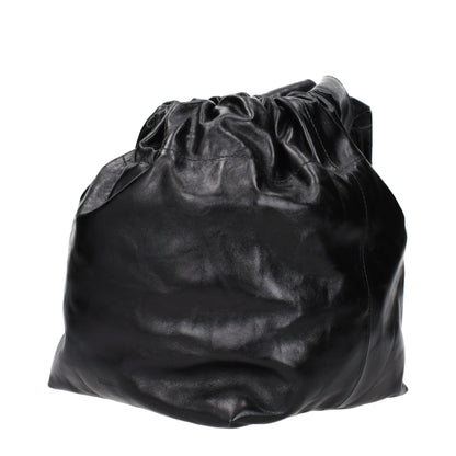 Jil Sander Black Leather Handbag with Vintage Effect
