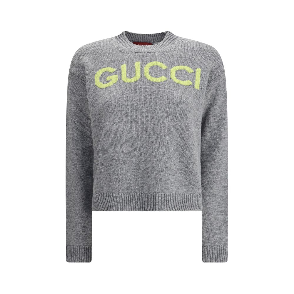 Gucci Wool Sweater with Embroidered Monogram