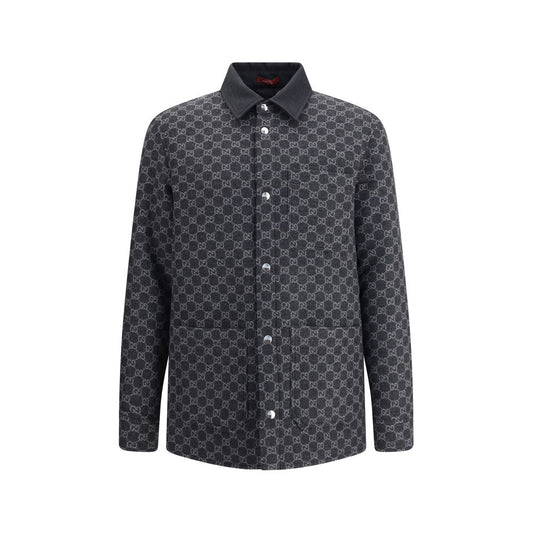 Gucci Wool Jacket with All-Over GG Monogram