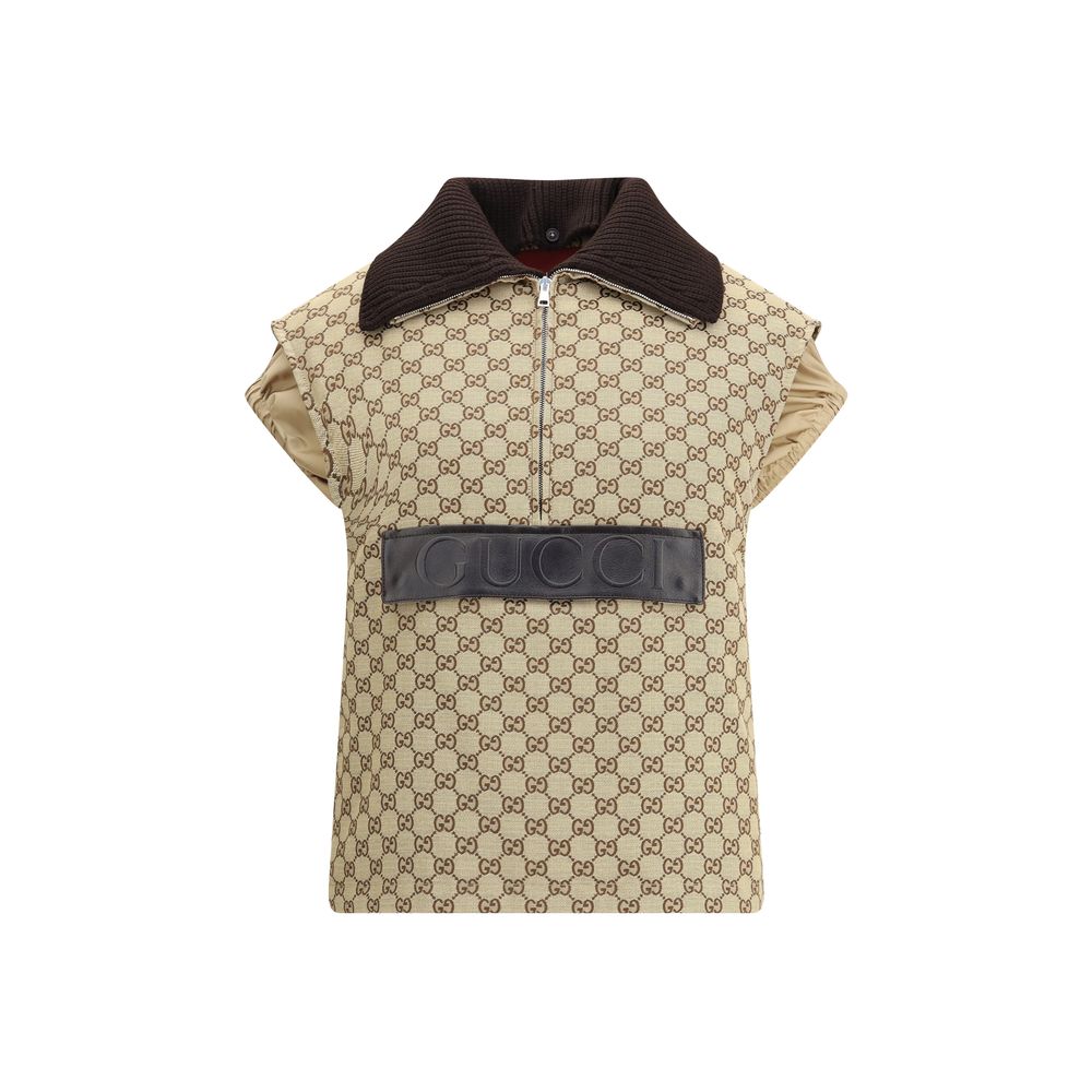 Gucci Bomber Gilet with Signature Leather Logo