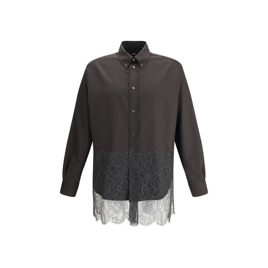 Fendi Pinstripe Wool and Lace Shirt: A Fusion of Elegance and Modernity