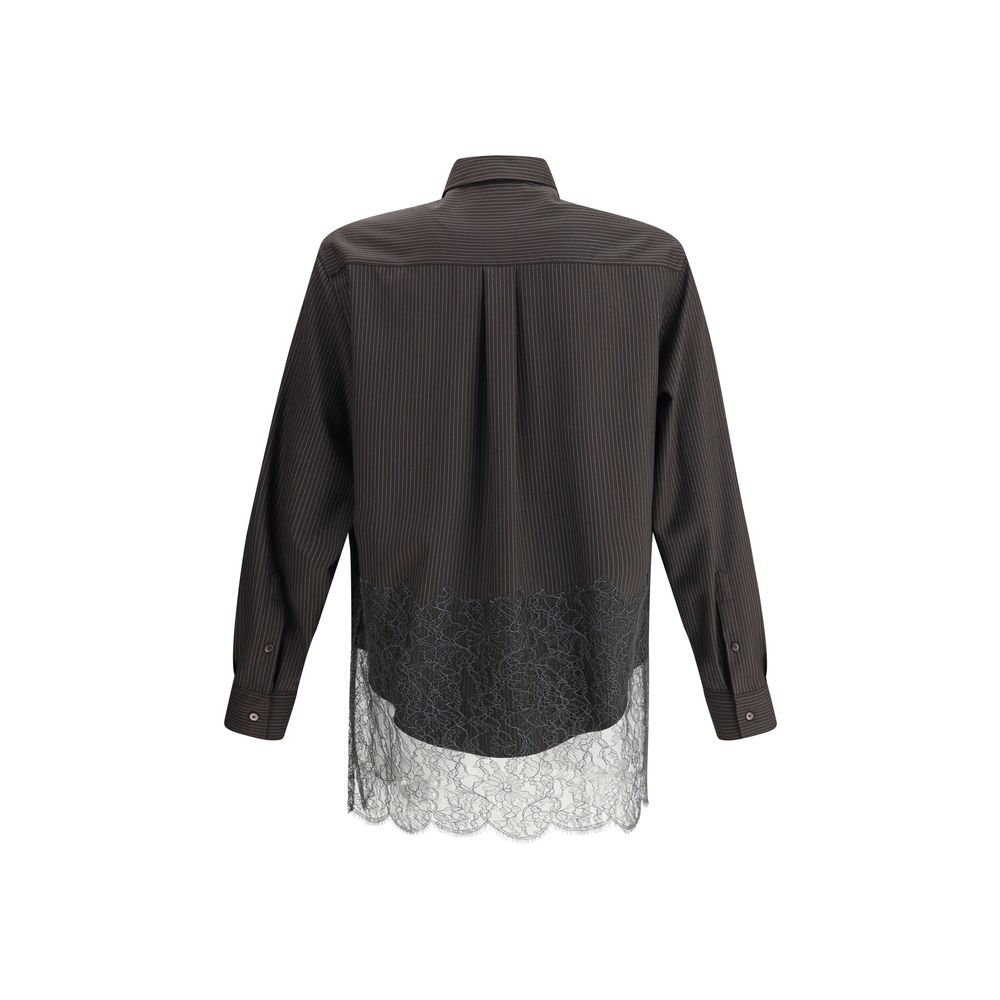 Fendi Pinstripe Wool and Lace Shirt: A Fusion of Elegance and Modernity