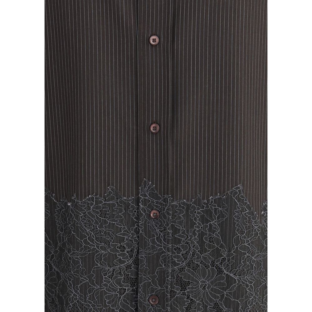 Fendi Pinstripe Wool and Lace Shirt: A Fusion of Elegance and Modernity