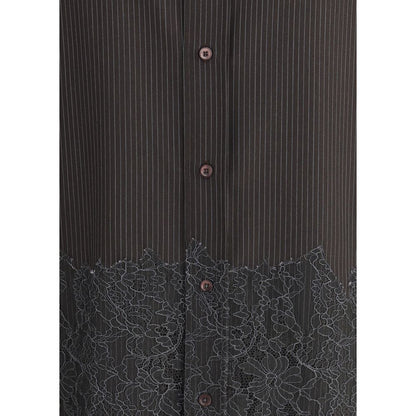 Fendi Pinstripe Wool and Lace Shirt: A Fusion of Elegance and Modernity