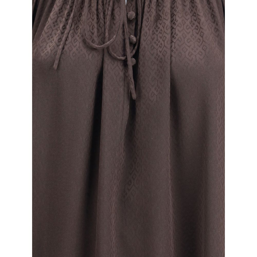 Burberry Brown Geometric Silk Blouse