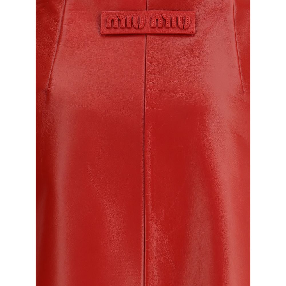 Miu Miu Nappa Leather Skirt