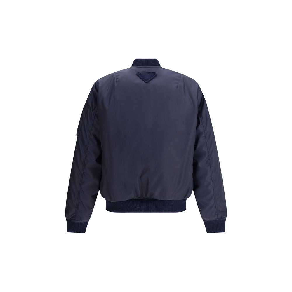 Prada Bomber Jacket with Rib-Knit Collar