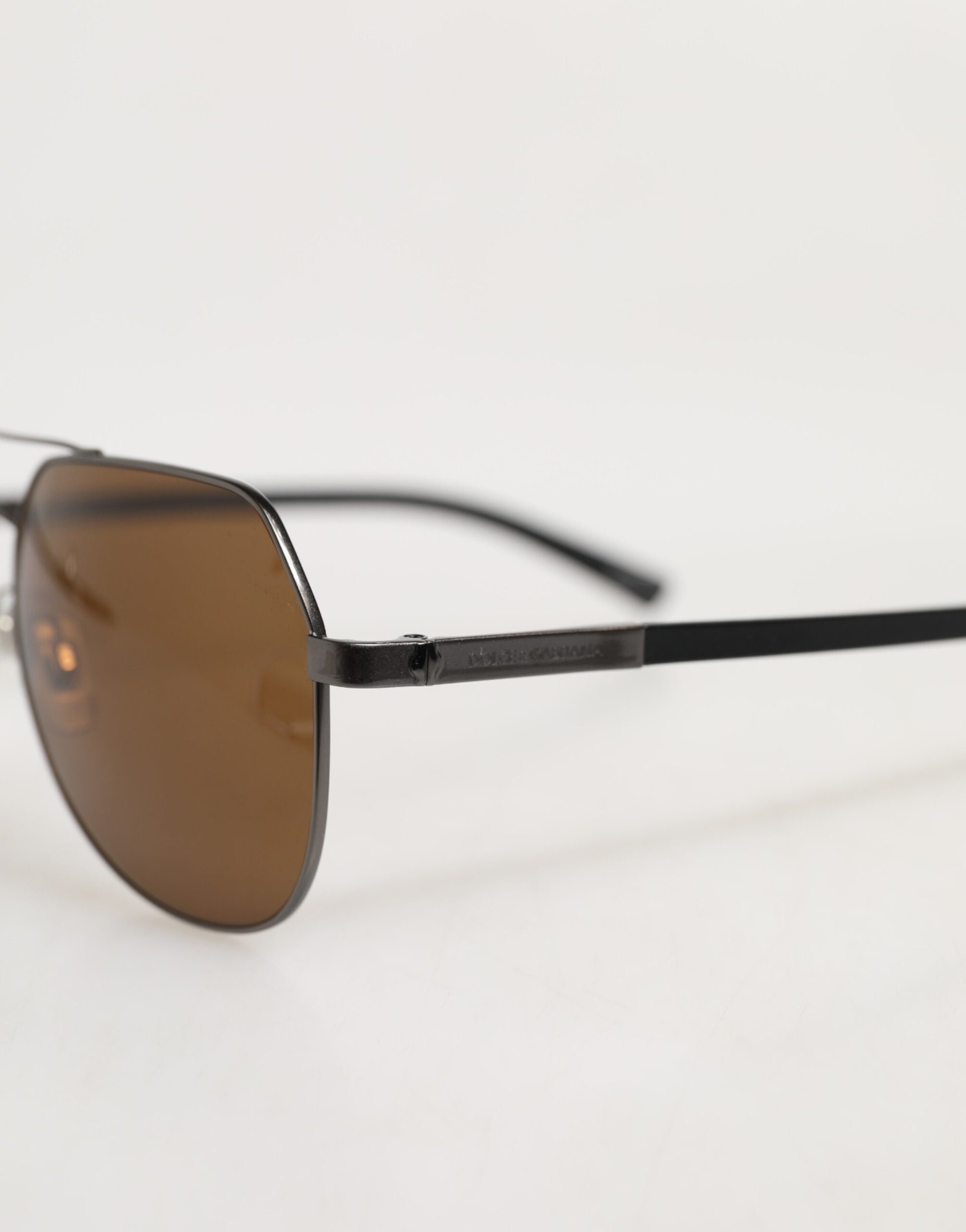 Dolce & Gabbana Black Steel Frame Basalto Collection Shades Sunglasses