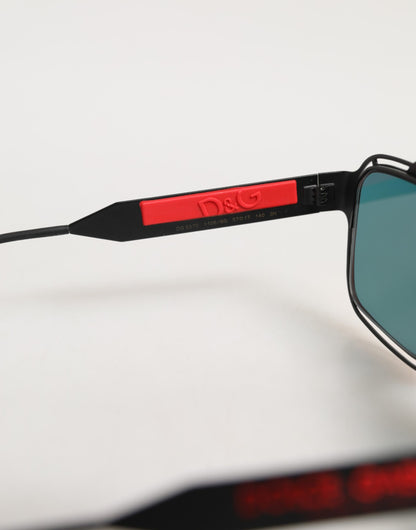 Dolce & Gabbana Black Metal Pilot Frame Shades