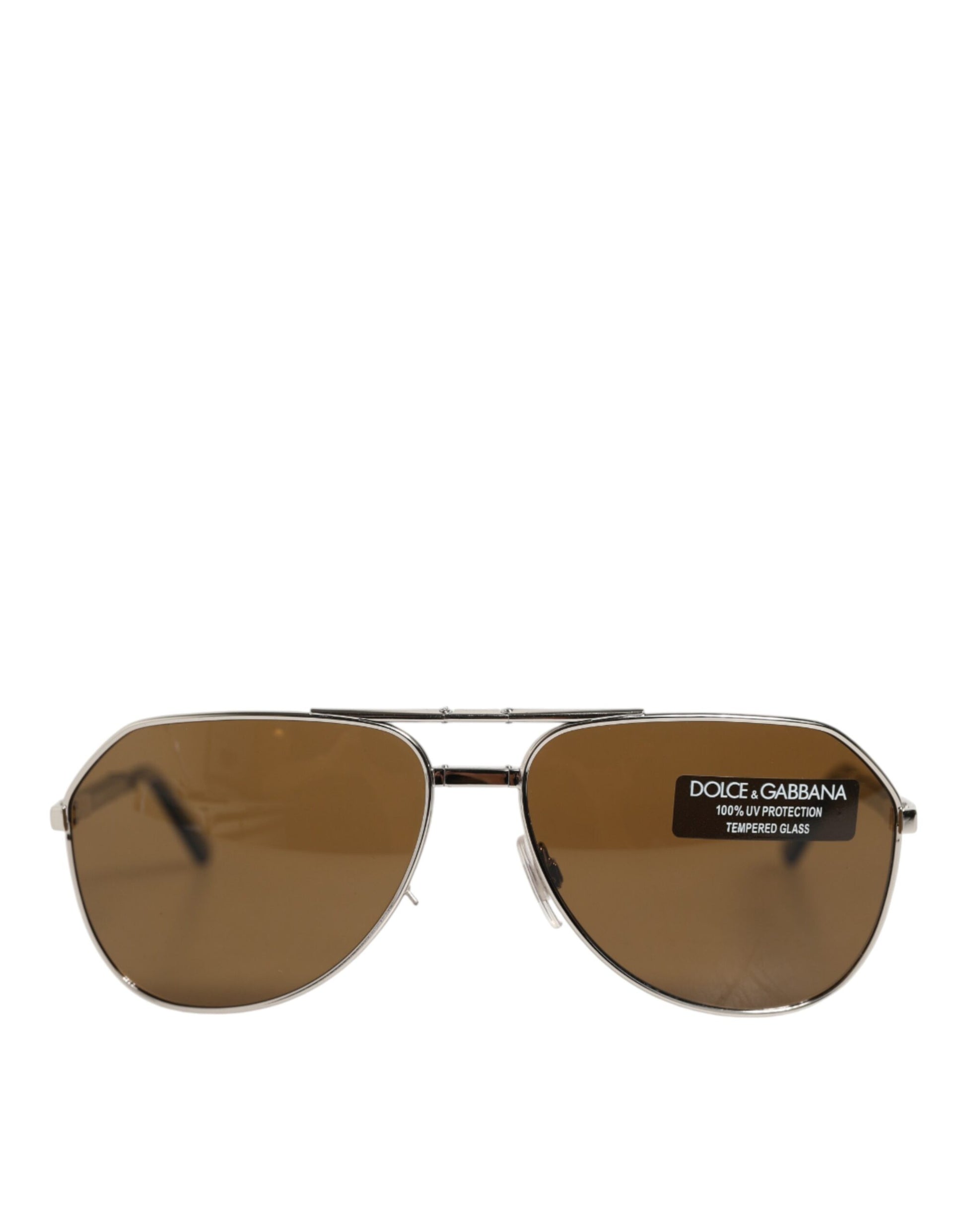 Dolce & Gabbana DG2106K Silver Frame Aviator Shades Eyewear Sunglasses