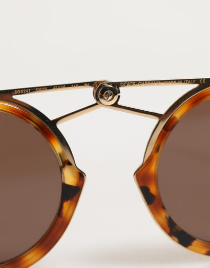Dolce & Gabbana Gold Havana Frame DG Fatto A Mano Eyewear Sunglasses