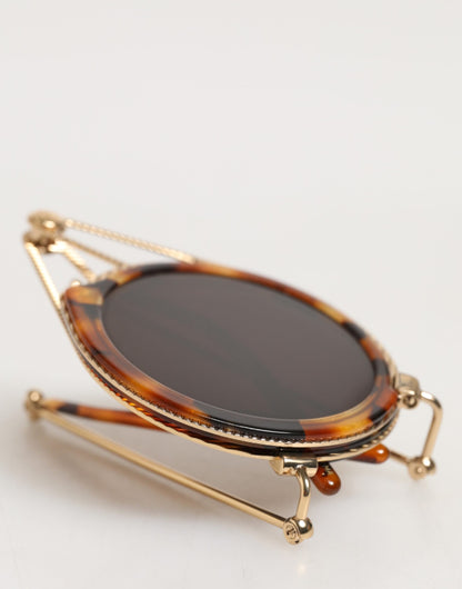 Dolce & Gabbana Gold Havana Frame DG Fatto A Mano Eyewear Sunglasses