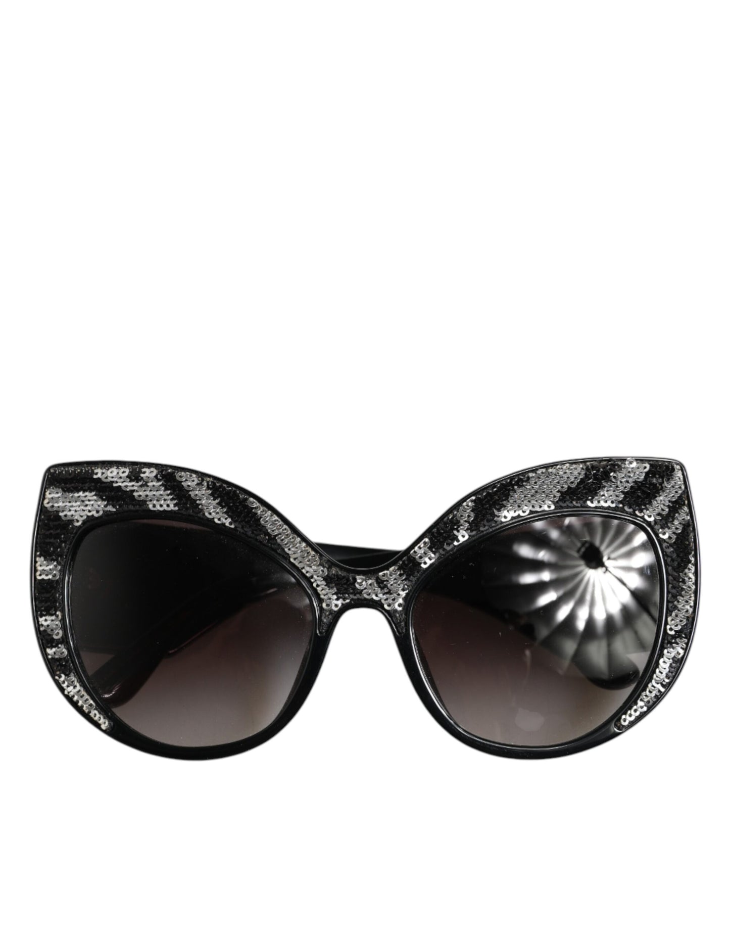 Dolce & Gabbana Black Silver Sequin Butterfly Sunglasses DG4326