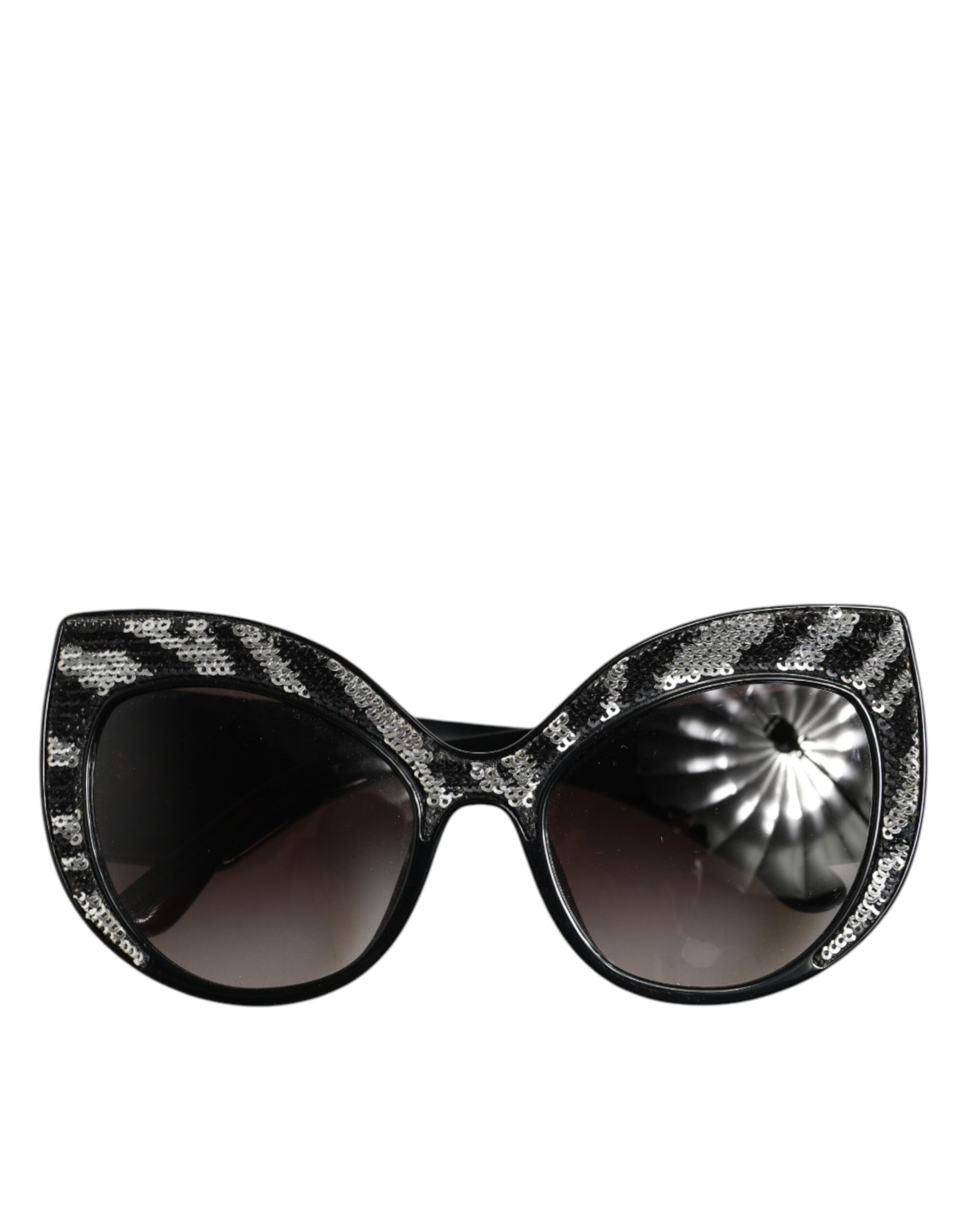 Dolce & Gabbana Black Silver Sequin Butterfly Sunglasses DG4326