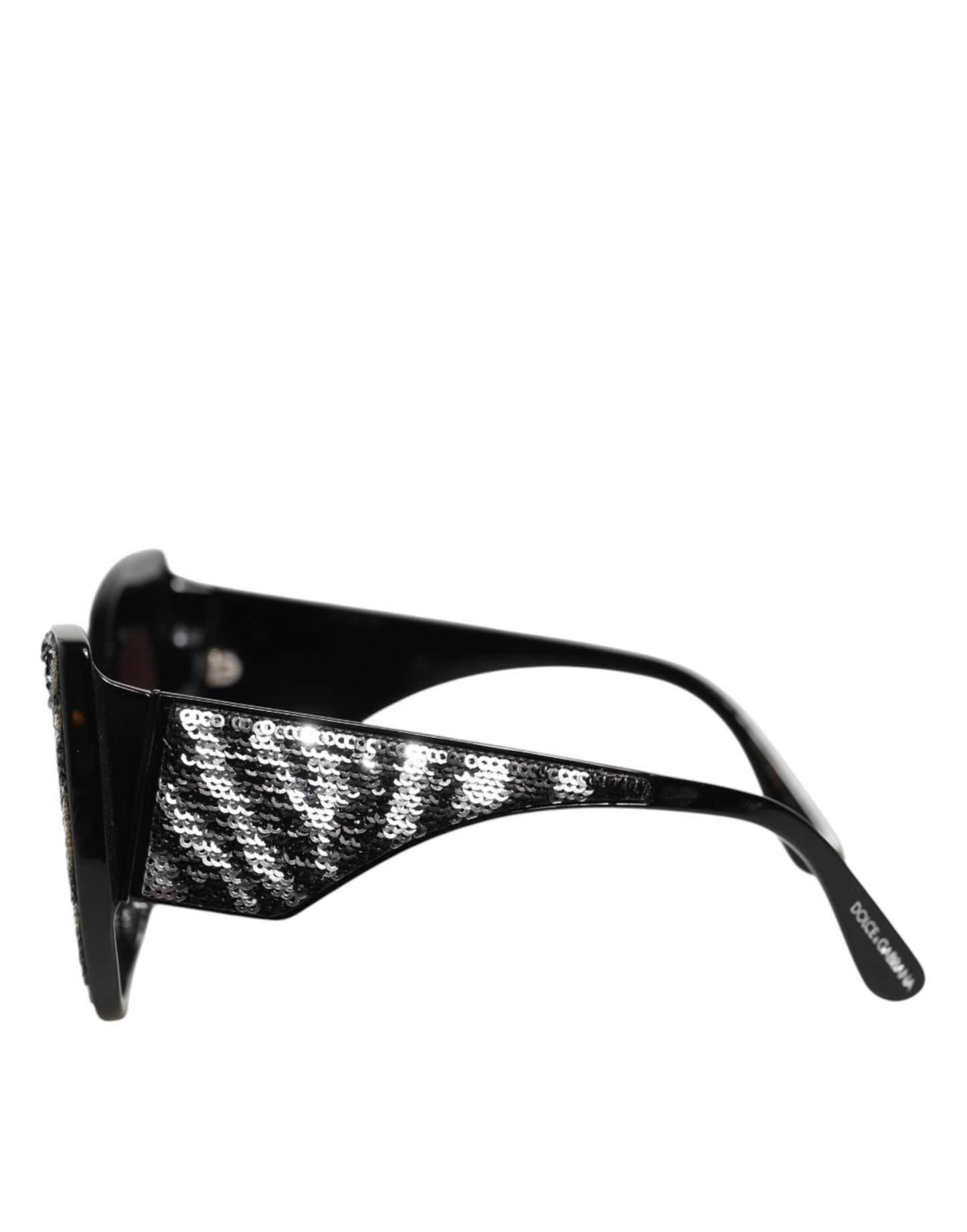 Dolce & Gabbana Black Silver Sequin Butterfly Sunglasses DG4326
