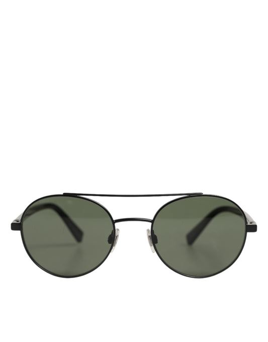 Dolce & Gabbana DG2245 Matte Black Steel Frame Gray Lens Sunglasses