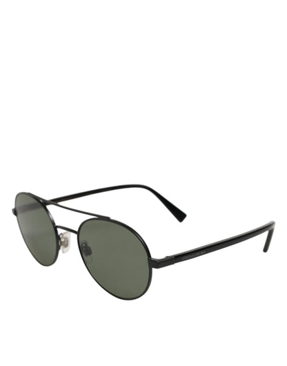 Dolce & Gabbana DG2245 Matte Black Steel Frame Gray Lens Sunglasses