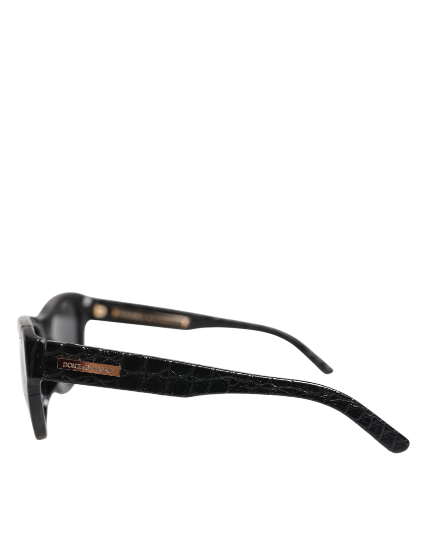 Dolce & Gabbana DG4177 Black Leather Frame Tinted Lens Sunglasses