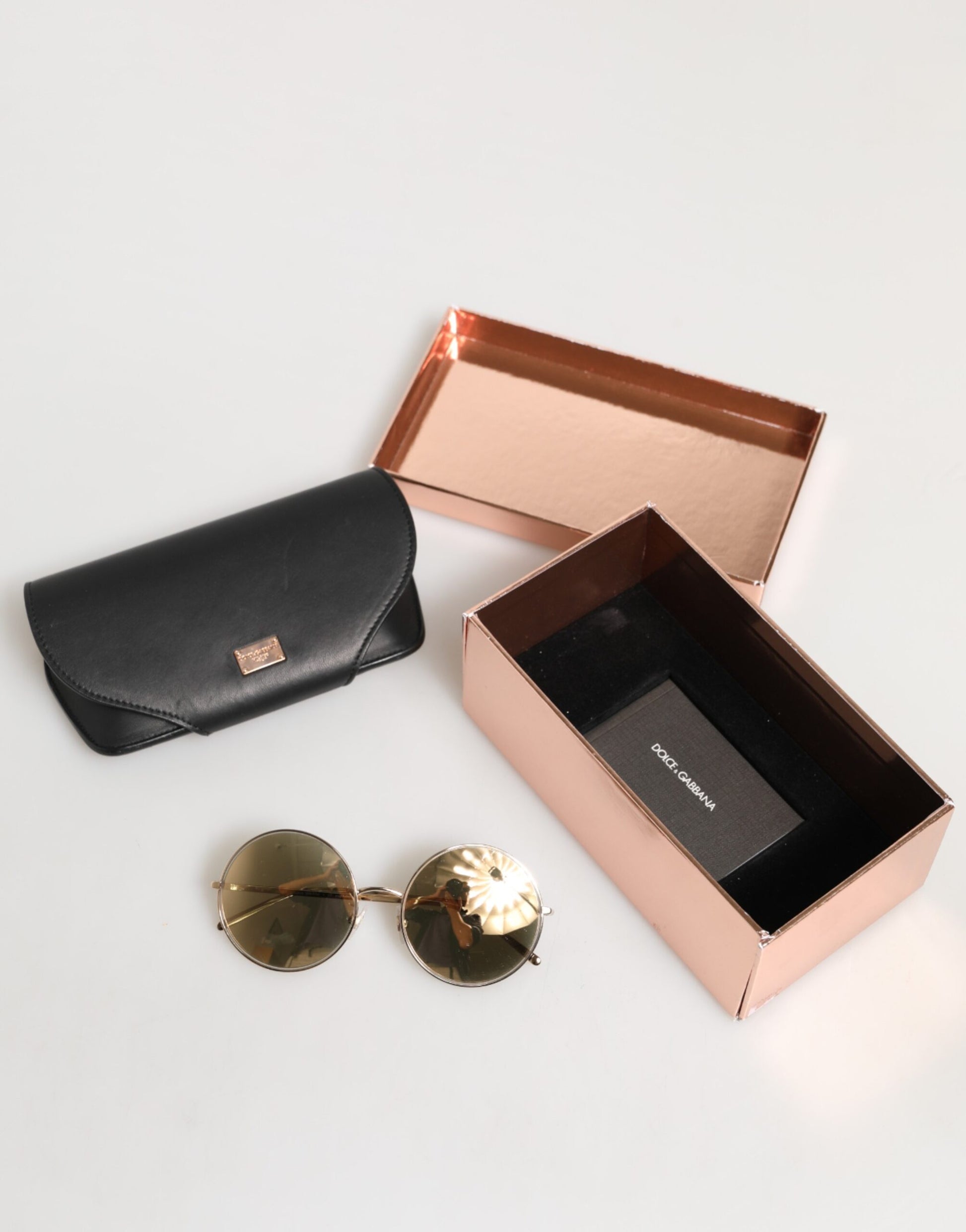 Dolce & Gabbana Gold Metal Round Shades - DG2215K Eyewear