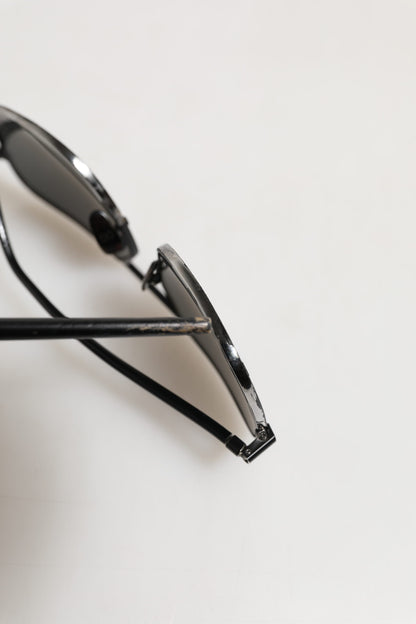 Dolce & Gabbana Black Metal Frame Square Lenses Shades Eyewear Sunglasses