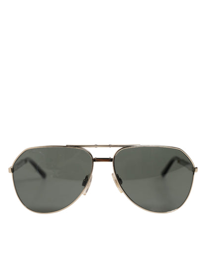 Dolce & Gabbana DG2106K Black Gold Plated Polarized Metal Frame Sunglasses
