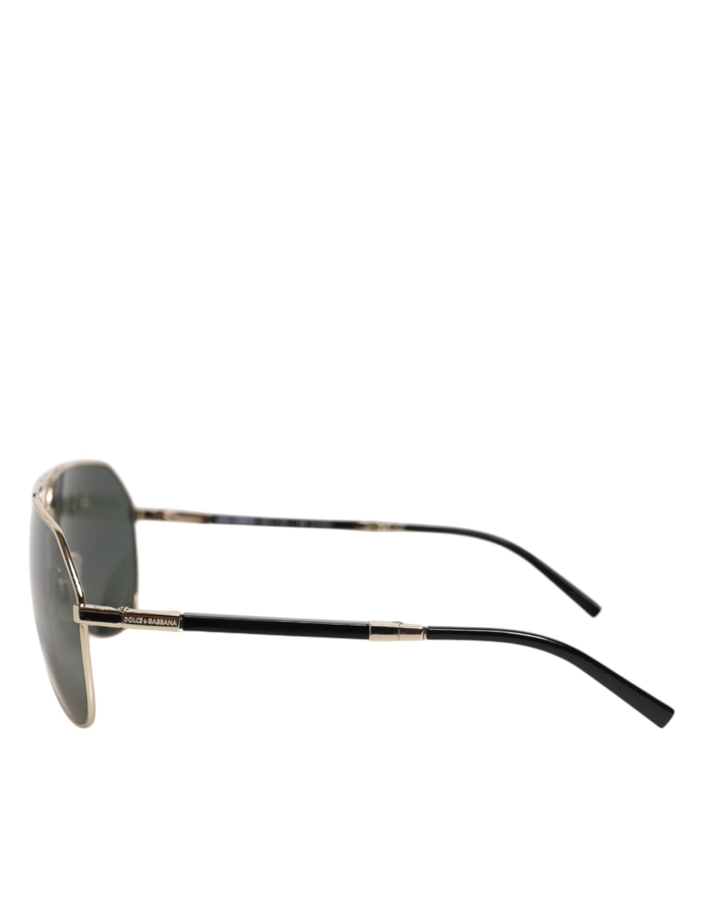 Dolce & Gabbana DG2106K Black Gold Plated Polarized Metal Frame Sunglasses