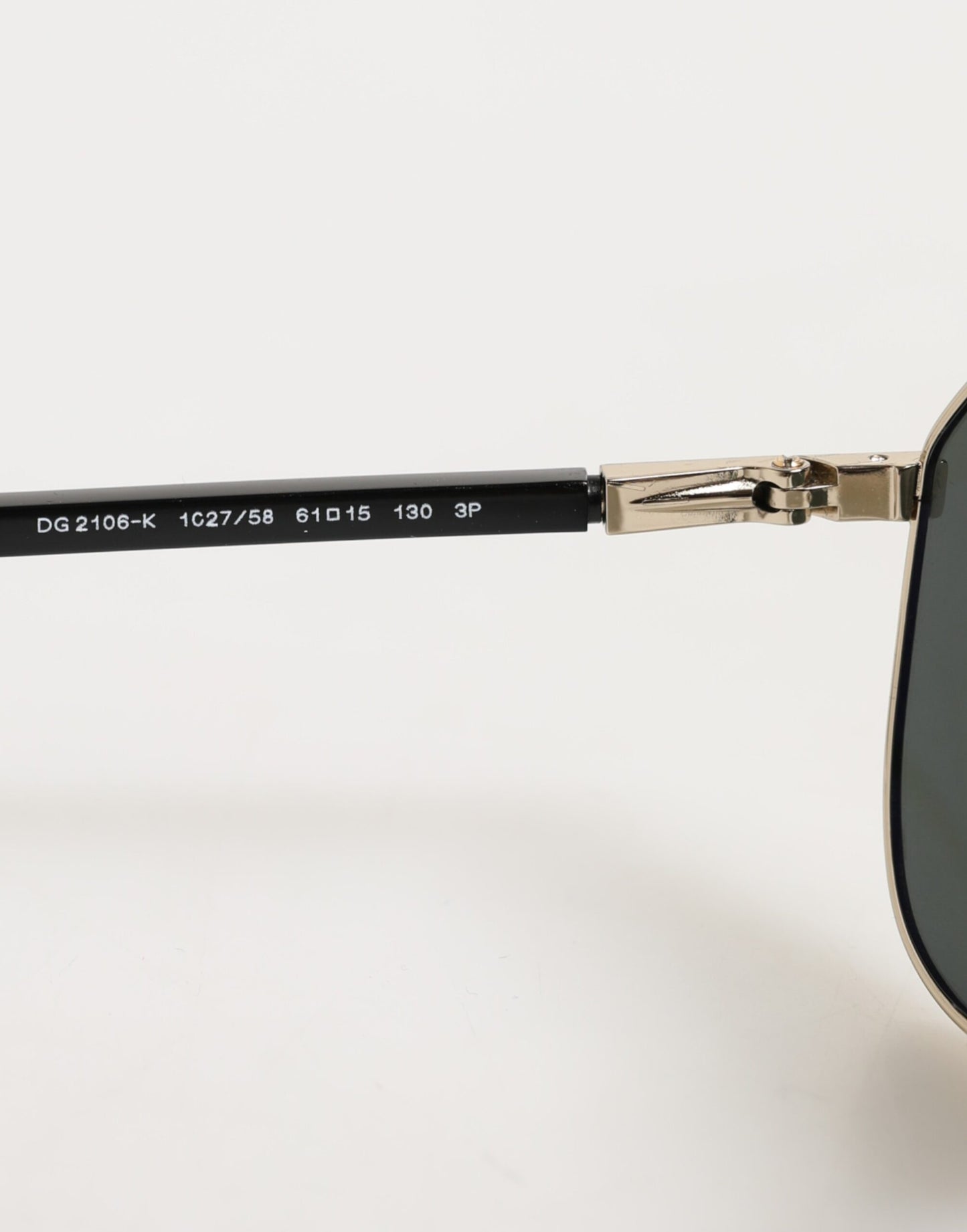 Dolce & Gabbana DG2106K Black Gold Plated Polarized Metal Frame Sunglasses