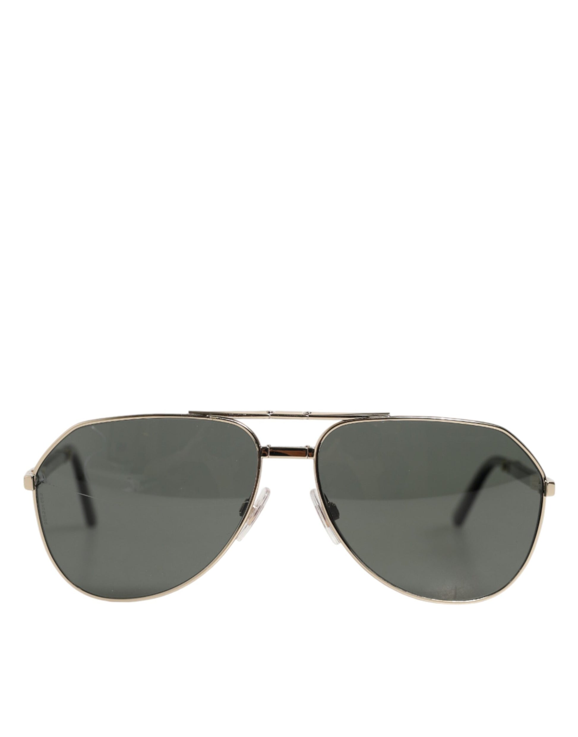 Dolce & Gabbana DG2106K Black Gold Plated Polarized MetalFrame Sunglasses