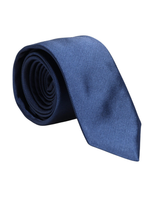 Dolce & Gabbana Men Blue Solid Silk Adjustable Necktie