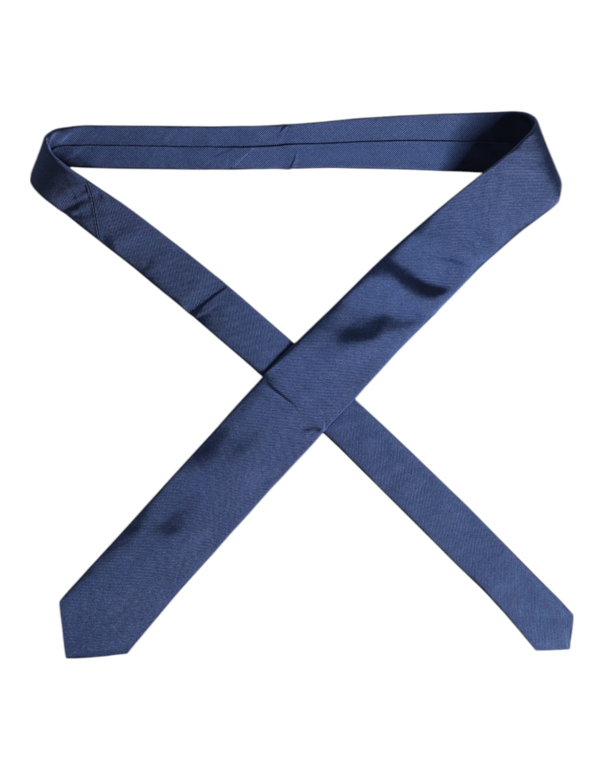 Dolce & Gabbana Men Blue Solid Silk Adjustable Necktie