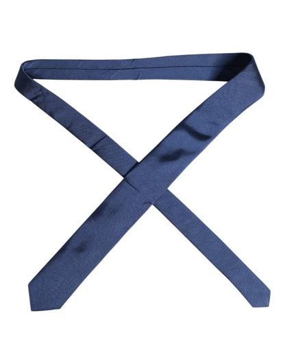 Dolce & Gabbana Men Blue Solid Silk Adjustable Necktie