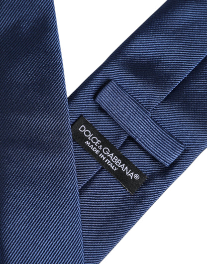 Dolce & Gabbana Men Blue Solid Silk Adjustable Necktie