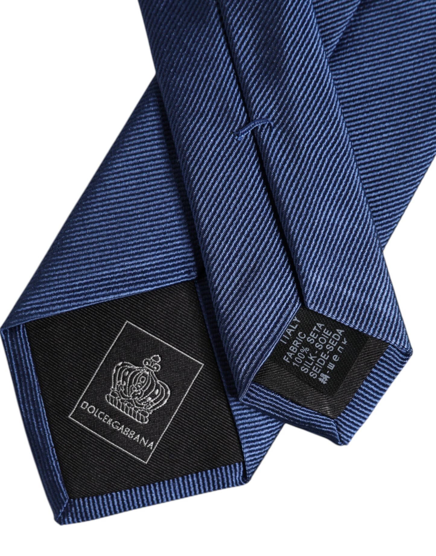 Dolce & Gabbana Men Blue Solid Silk Adjustable Necktie
