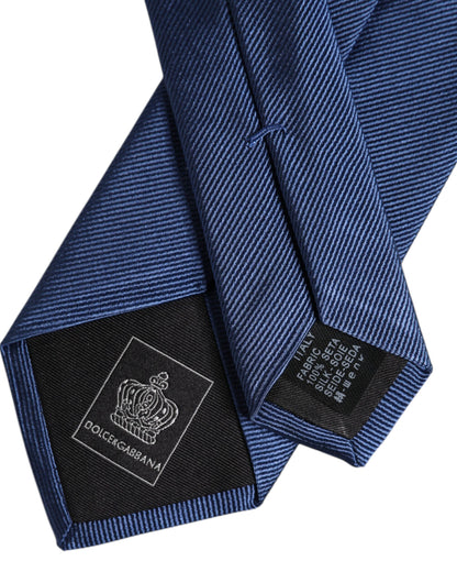 Dolce & Gabbana Men Blue Solid Silk Adjustable Necktie