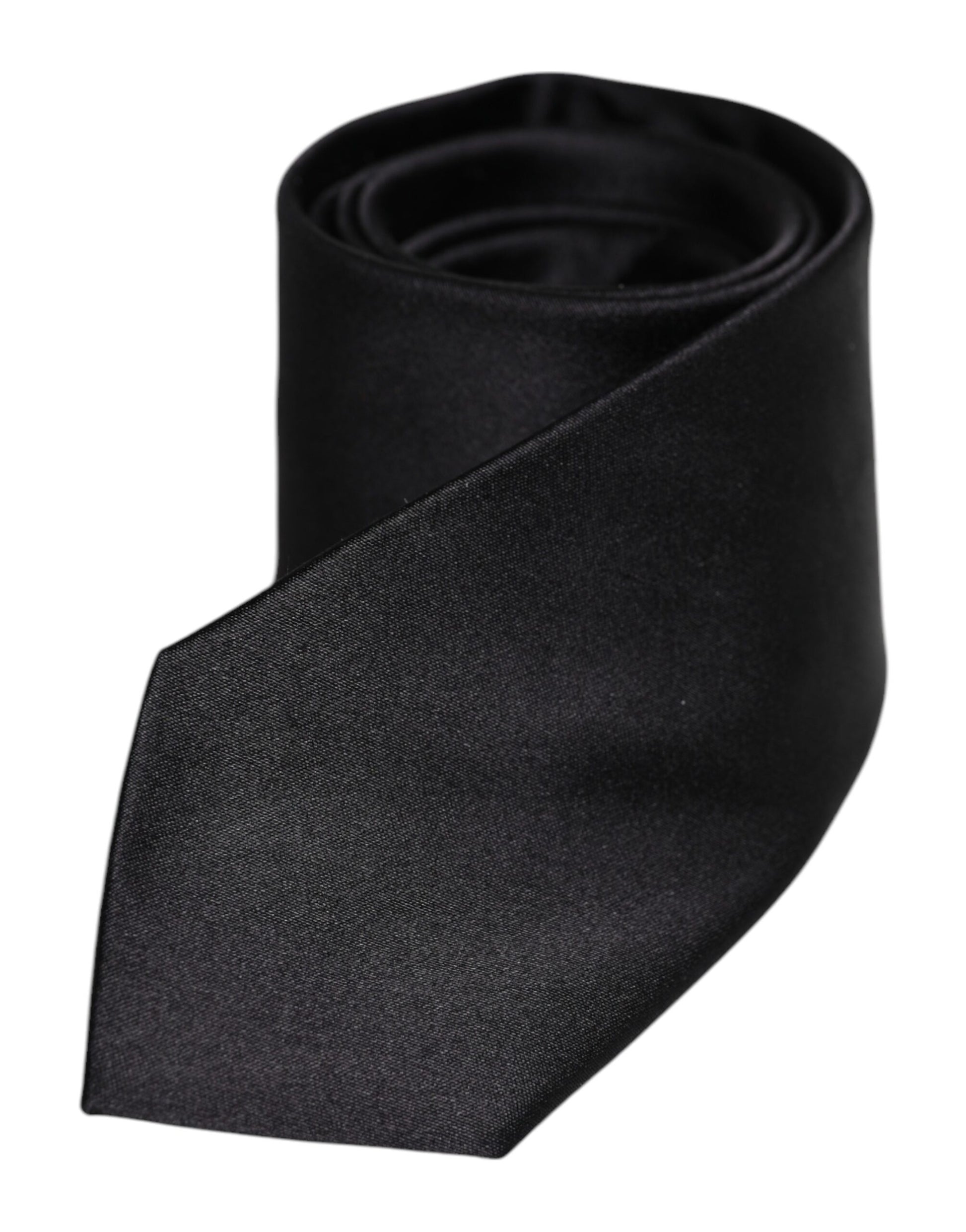 Dolce & Gabbana Men Black Solid Silk Adjustable Necktie