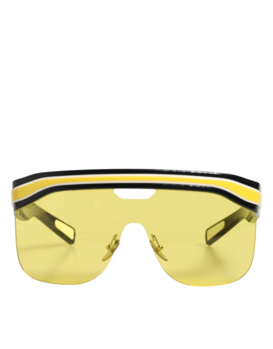 Dolce & Gabbana DG6162 Shield Sunglasses in Black, Yellow and White