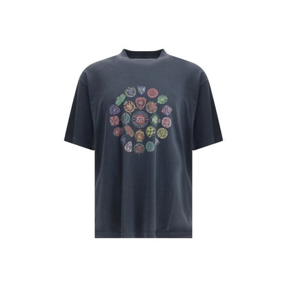 Balenciaga Black Cotton Logo Print T-Shirt