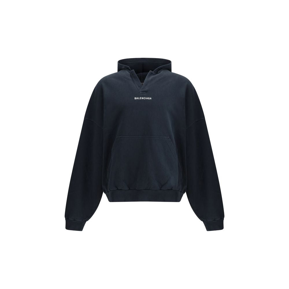 Balenciaga Black Hoodie with Logo – Statement Streetwear Redefined