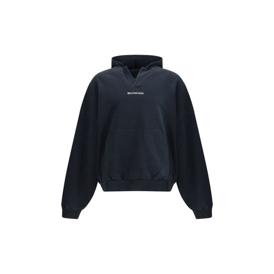 Balenciaga Black Hoodie with Logo – Statement Streetwear Redefined