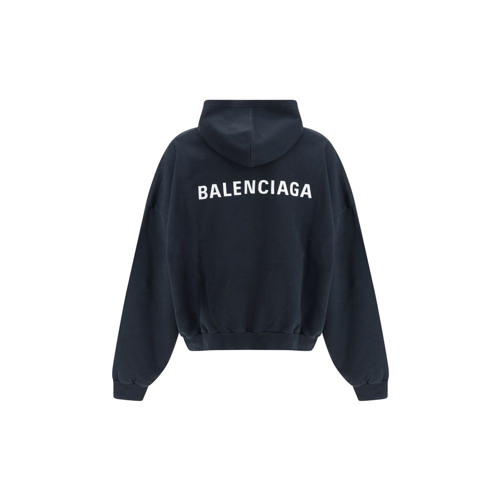 Balenciaga Black Hoodie with Logo – Statement Streetwear Redefined